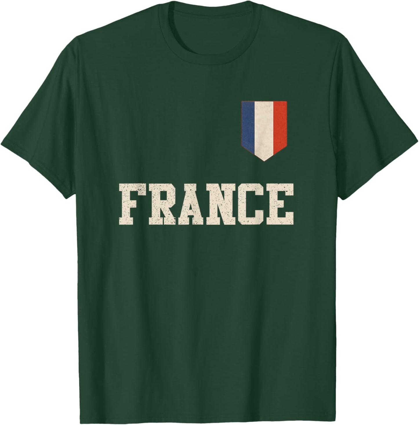 Vintage French Flag of France Men Women Kids Youth Girl T-Shirt - T-Shirt | Forest