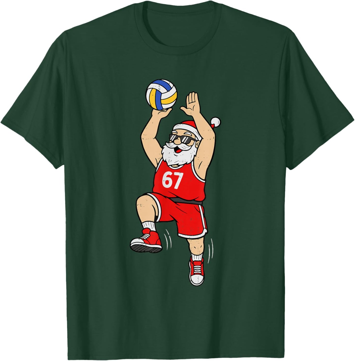 67 Volleyball Santa Six Seven Meme Christmas Sport Boys T-Shirt - T-Shirt | Forest