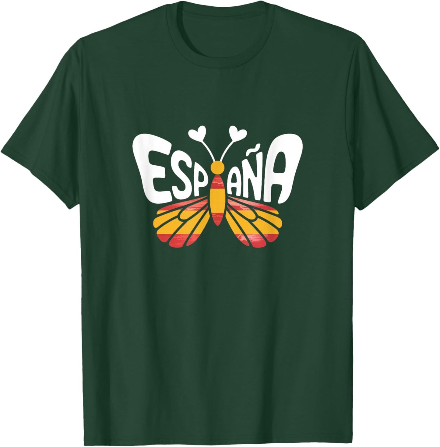 Spain Espana Butterfly - Spanish Flag Colors Souvenir T-Shirt - T-Shirt | Forest