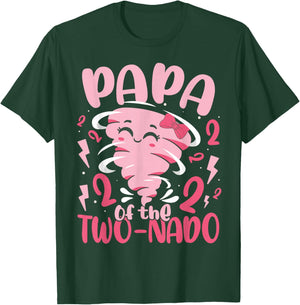 Papa of The Two-nado Tornado Themed 2nd Birthday Party Kids T-Shirt - T-Shirt | Forest