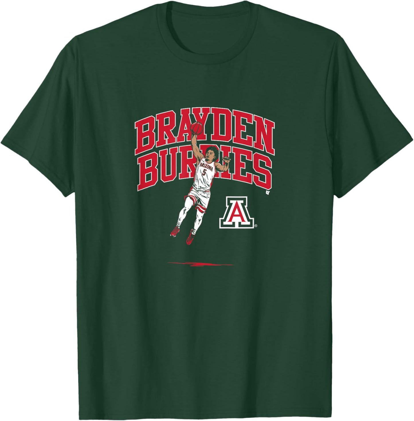 Air Brayden Burries - Arizona Wildcats Basketball T-Shirt - T-Shirt | Forest
