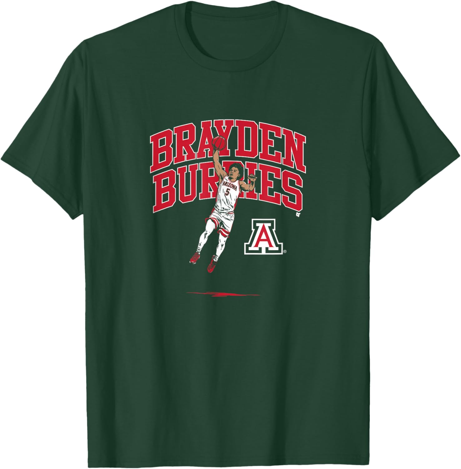 Air Brayden Burries - Arizona Wildcats Basketball T-Shirt - T-Shirt | Forest