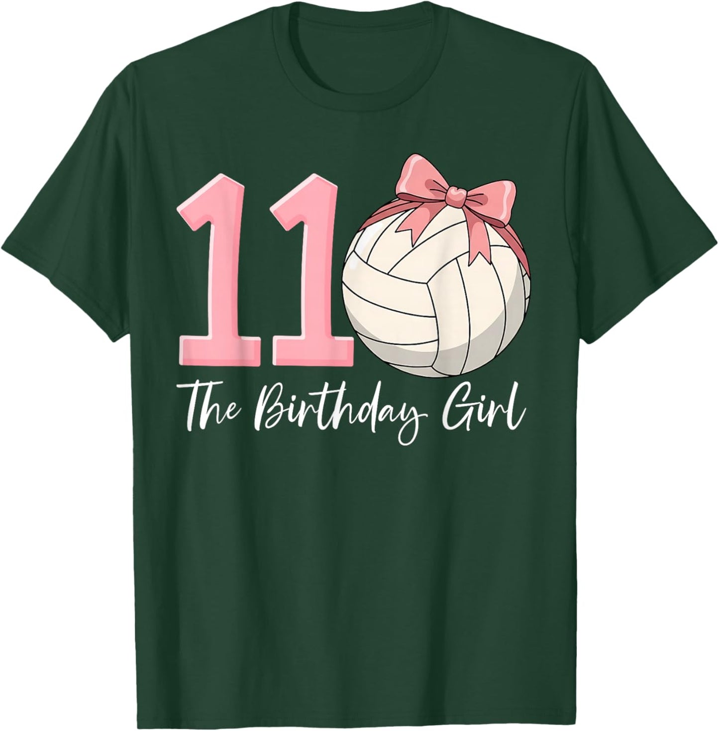 11th Birthday Girl Volleyball Ball Coquette Pink 11 T-Shirt - T-Shirt | Forest