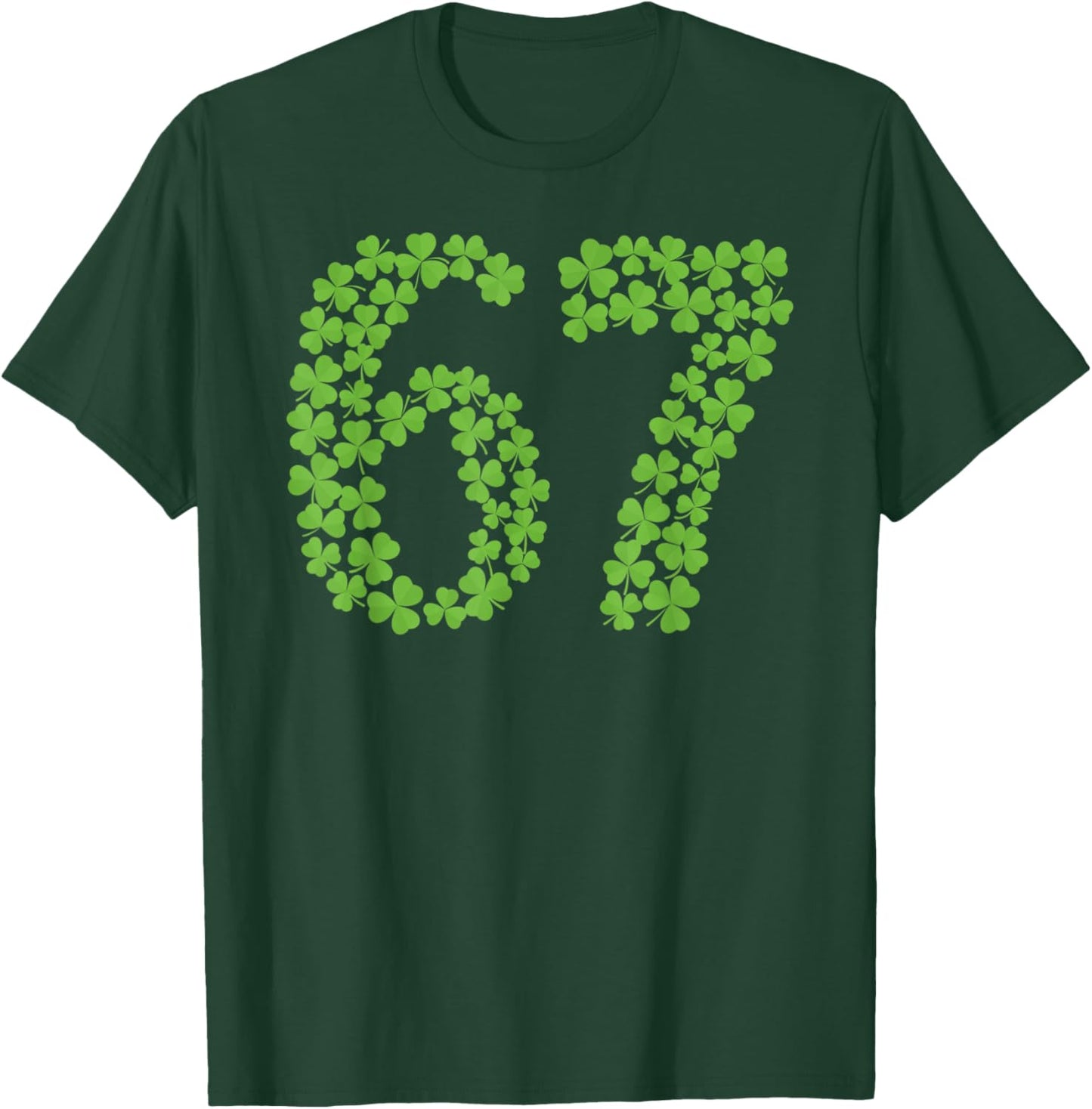 67 Shamrock Number St Patricks Day Irish Lucky T-Shirt - T-Shirt | Forest