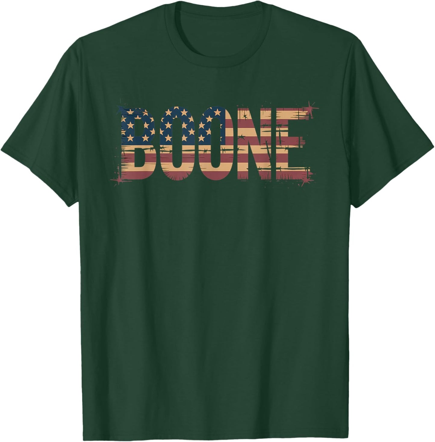 Boone Name American Flag 80's Vintage NC Retro T-Shirt - T-Shirt | Forest