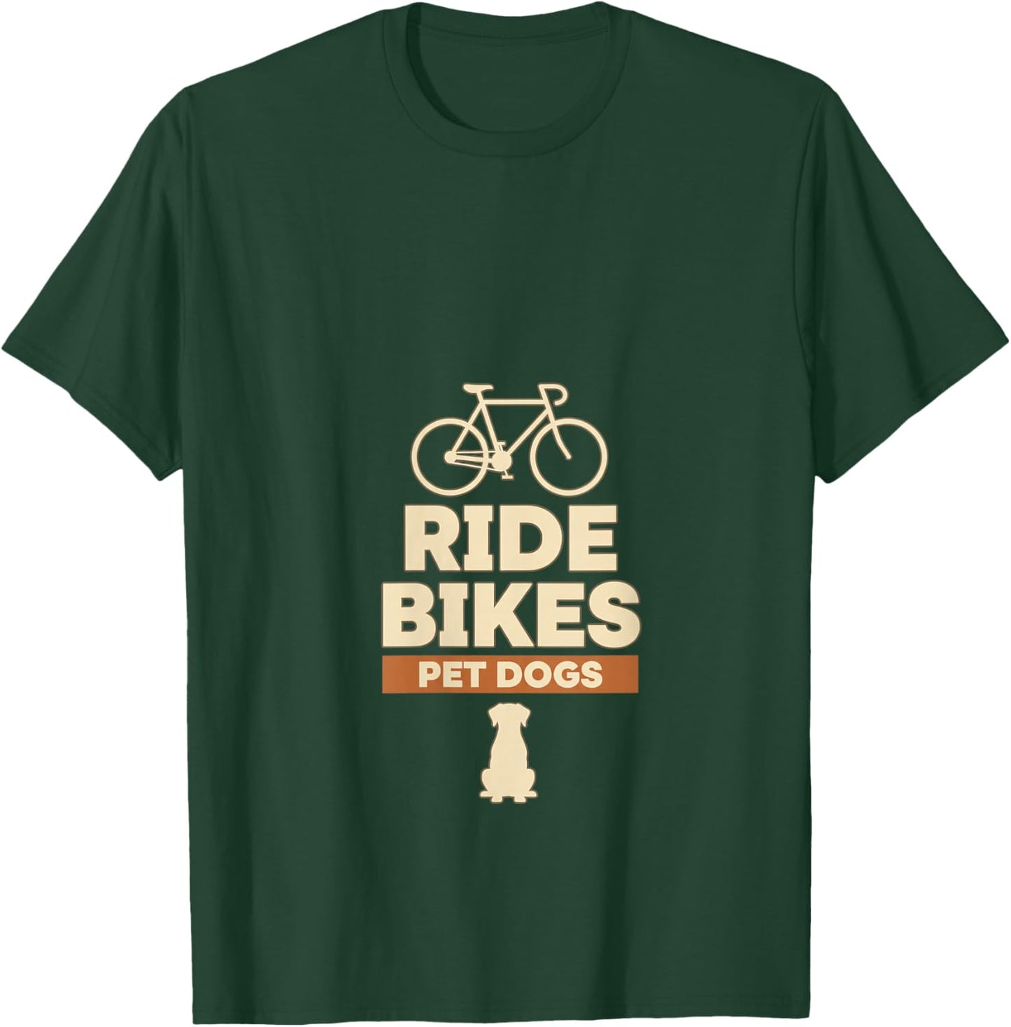 Dog Ride Bikes Pet Dogs Dog Lover Cycling Bicycle Design V-Neck T-Shirt - T-Shirt | Forest