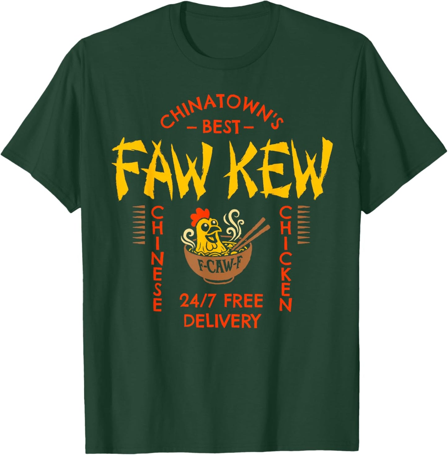 FAW Kew Fao Fow Fowk Fawk Funny Viral Chicken F-Caw-F Meme T-Shirt - T-Shirt | Forest