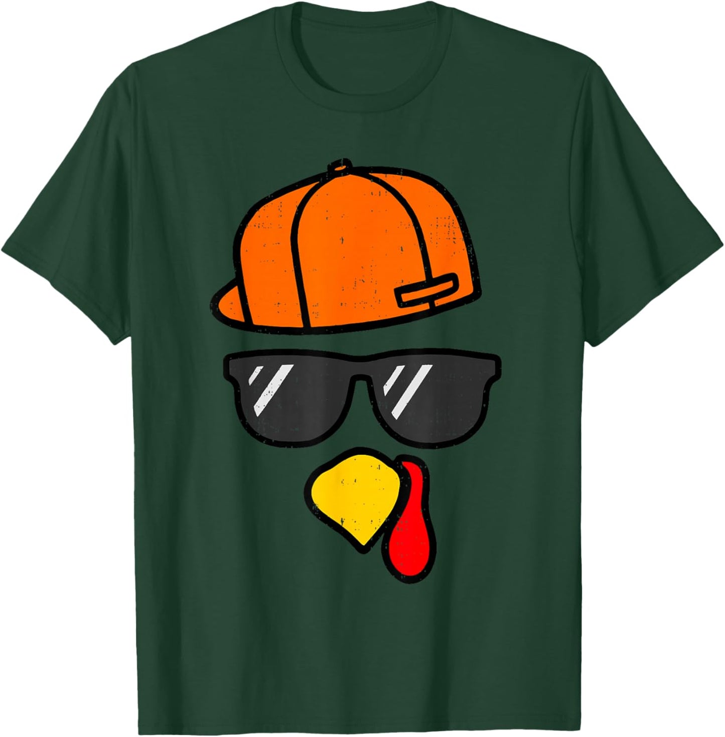 Funny Turkey Face Fall Thanksgiving Party Costume for Boys T-Shirt - T-Shirt | Forest