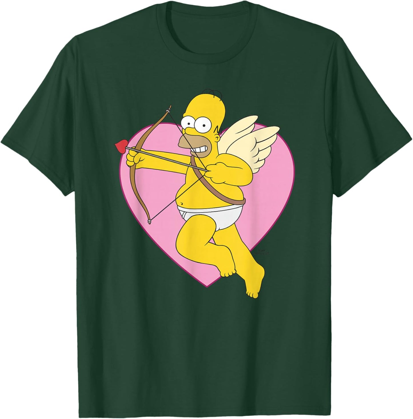 The Simpsons Valentine's Day Cupid Homer Heart Portrait T-Shirt - T-Shirt | Forest