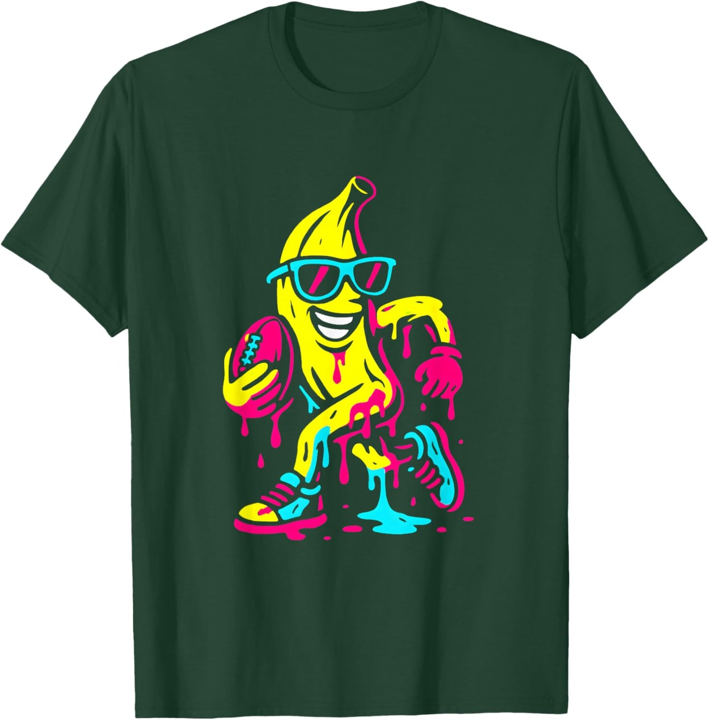 Banana Football Drip Funny Kids Youth Boys Girls T-Shirt - T-Shirt | Forest