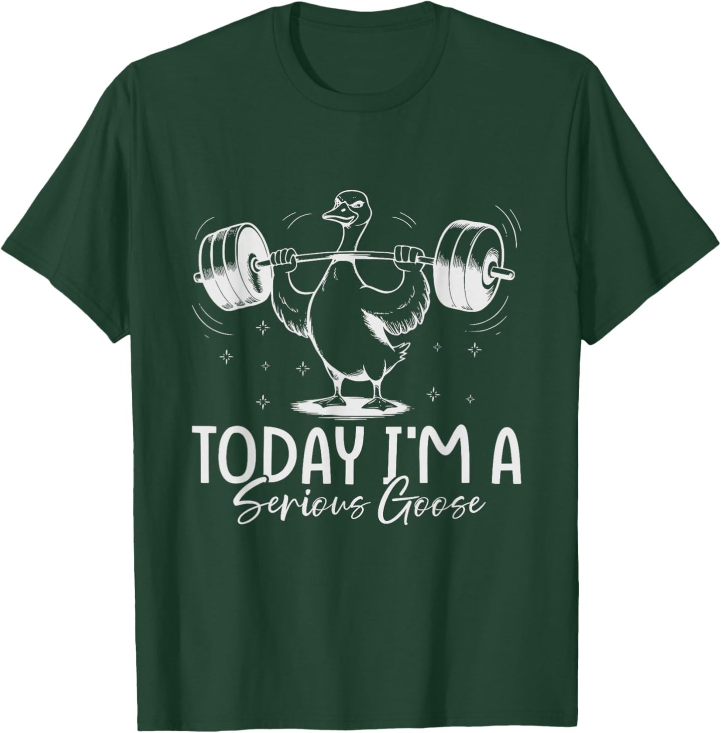 Today I'm A Serious Goose - Funny Weightlifting Gym Fitness T-Shirt - T-Shirt | Forest