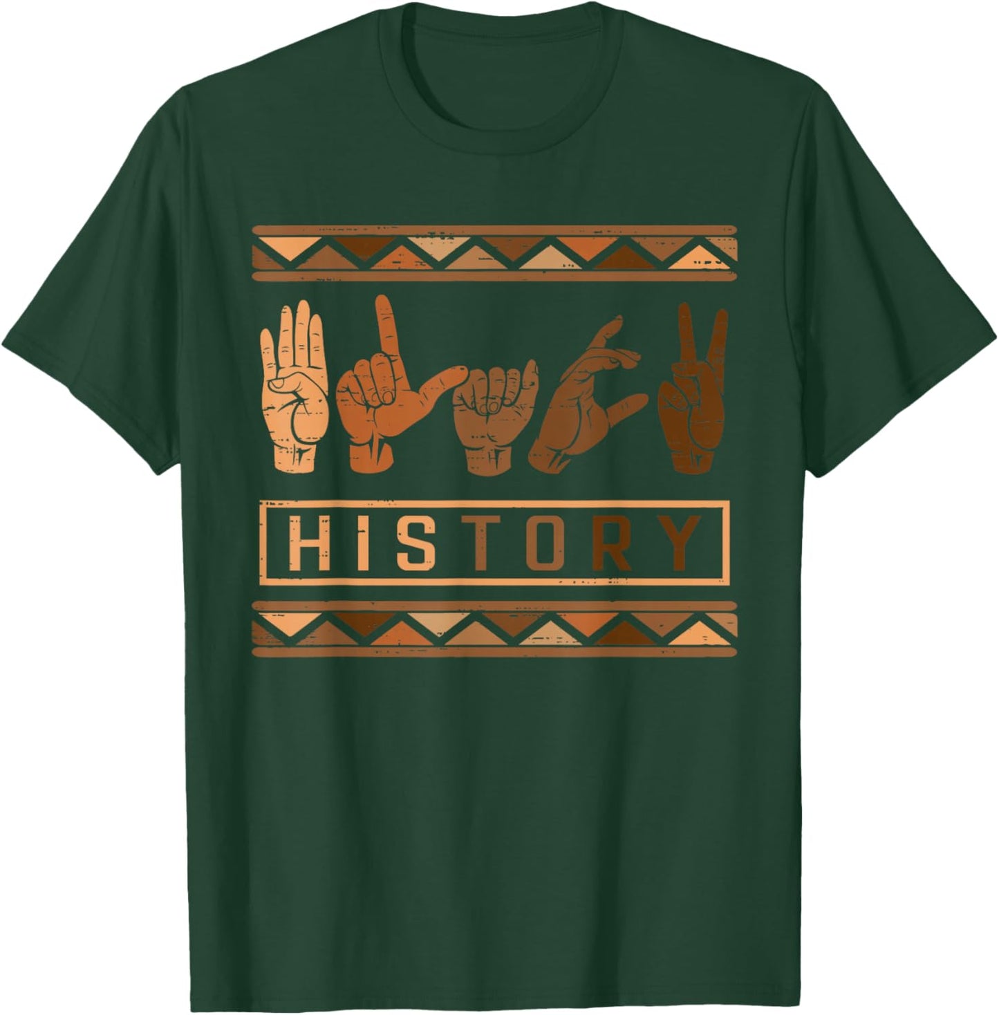 Black History Sign Language ASL Melanin African Women Girl T-Shirt - T-Shirt | Forest