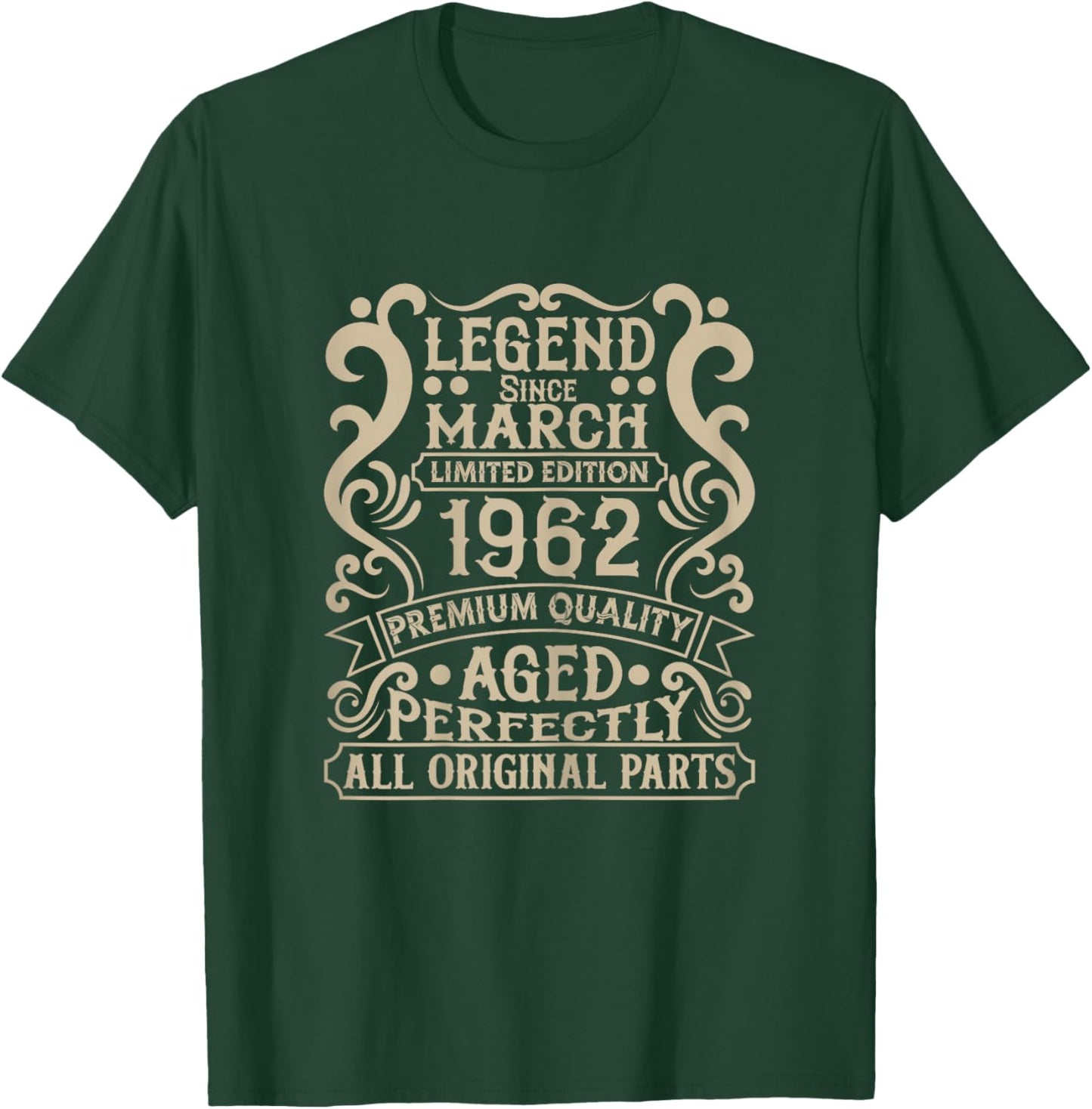 64th Birthday Legend Since March 1962 Birthday Decorations T-Shirt - T-Shirt | Forest