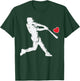 Valentines Day Baseball Batter Silhouette Heart Men Boys Kid T-Shirt - T-Shirt | Forest