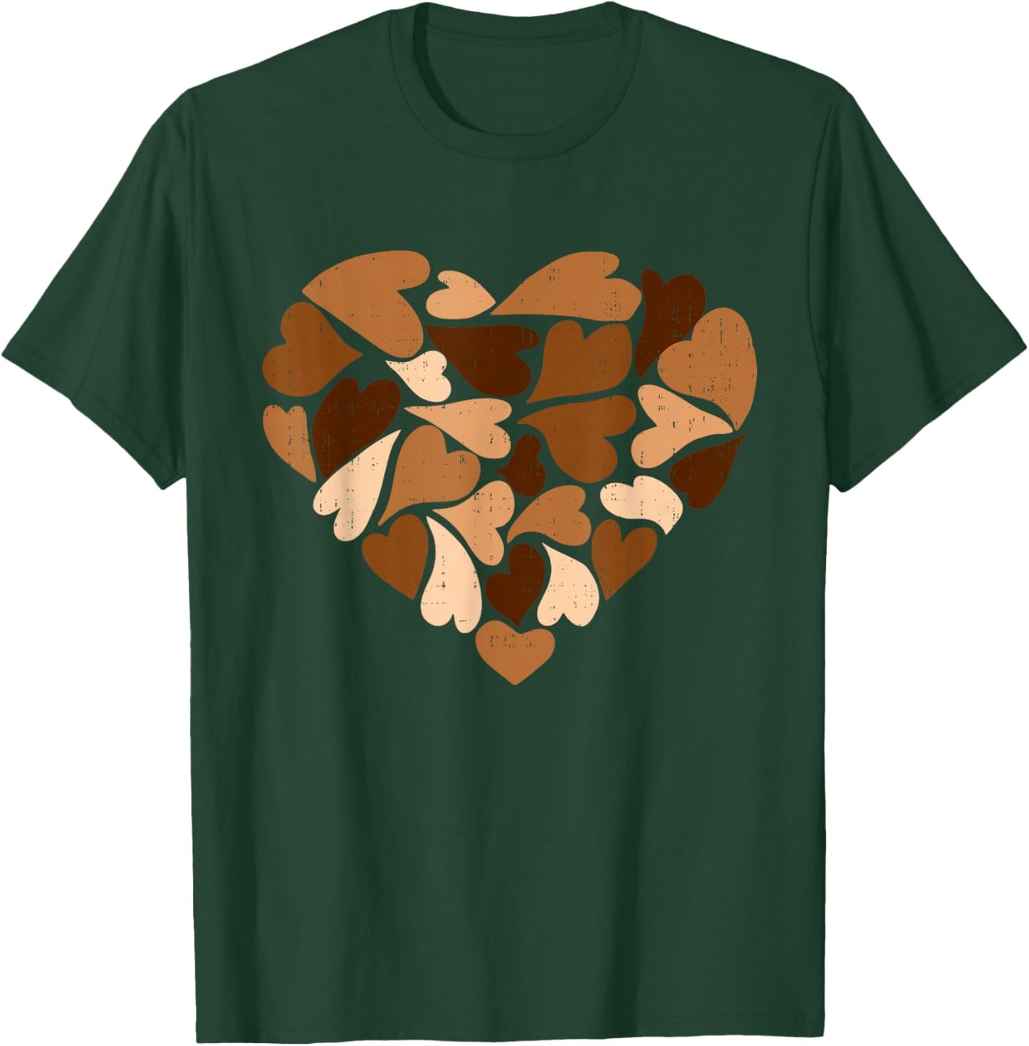 Black History Month Heart Melanin African Girls Kids T-Shirt - T-Shirt | Forest