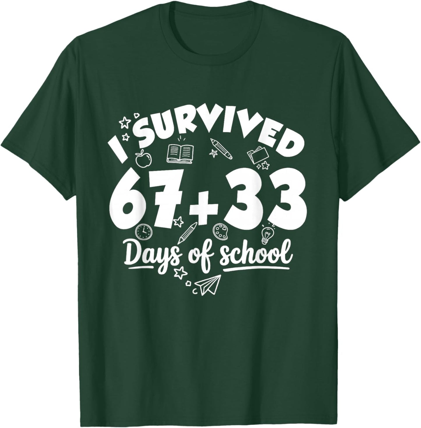 for Teacher Kids 100th Days T-Shirt - T-Shirt | Forest