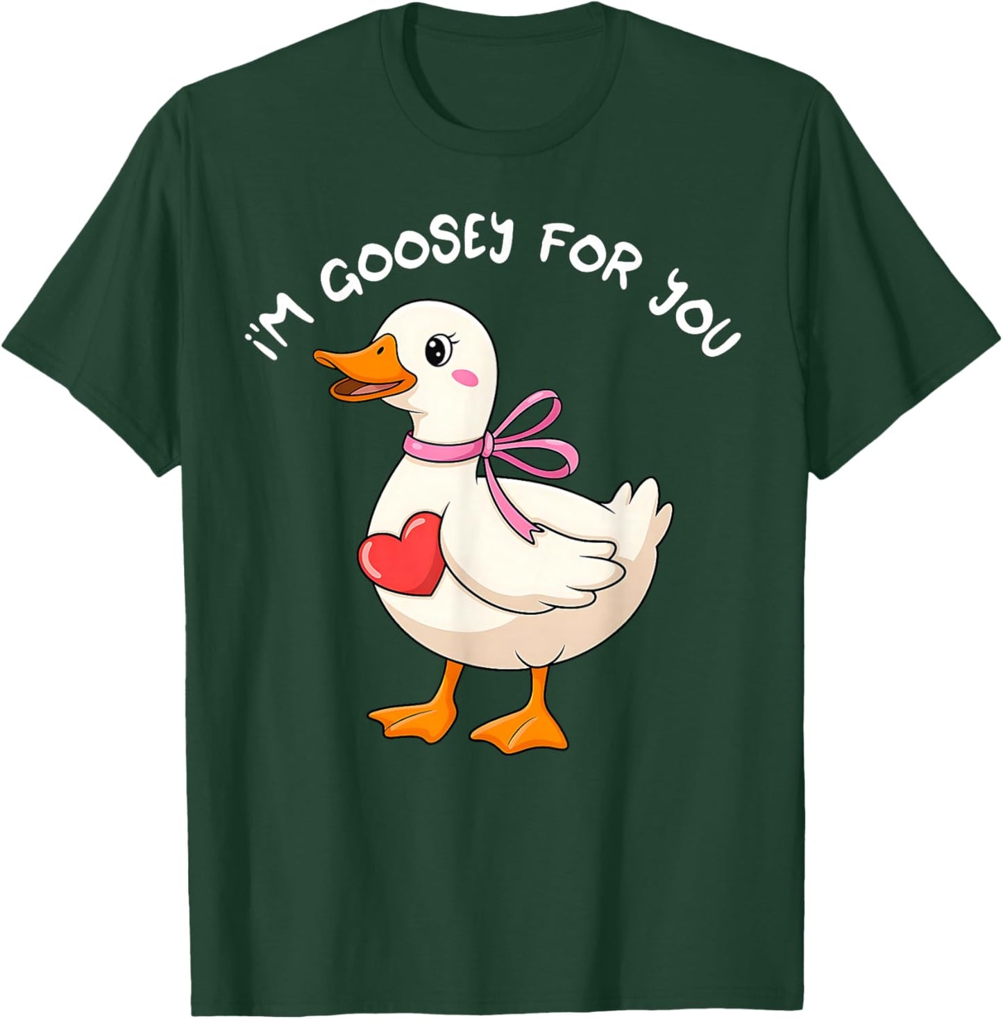 I'm Goosey for You Coquette Valentine Goose T-Shirt - T-Shirt | Forest