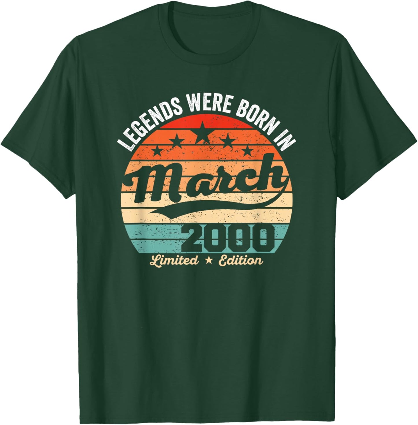 Vintage 26th Birthday Legends were Born in March 2000 T-Shirt - T-Shirt | Forest
