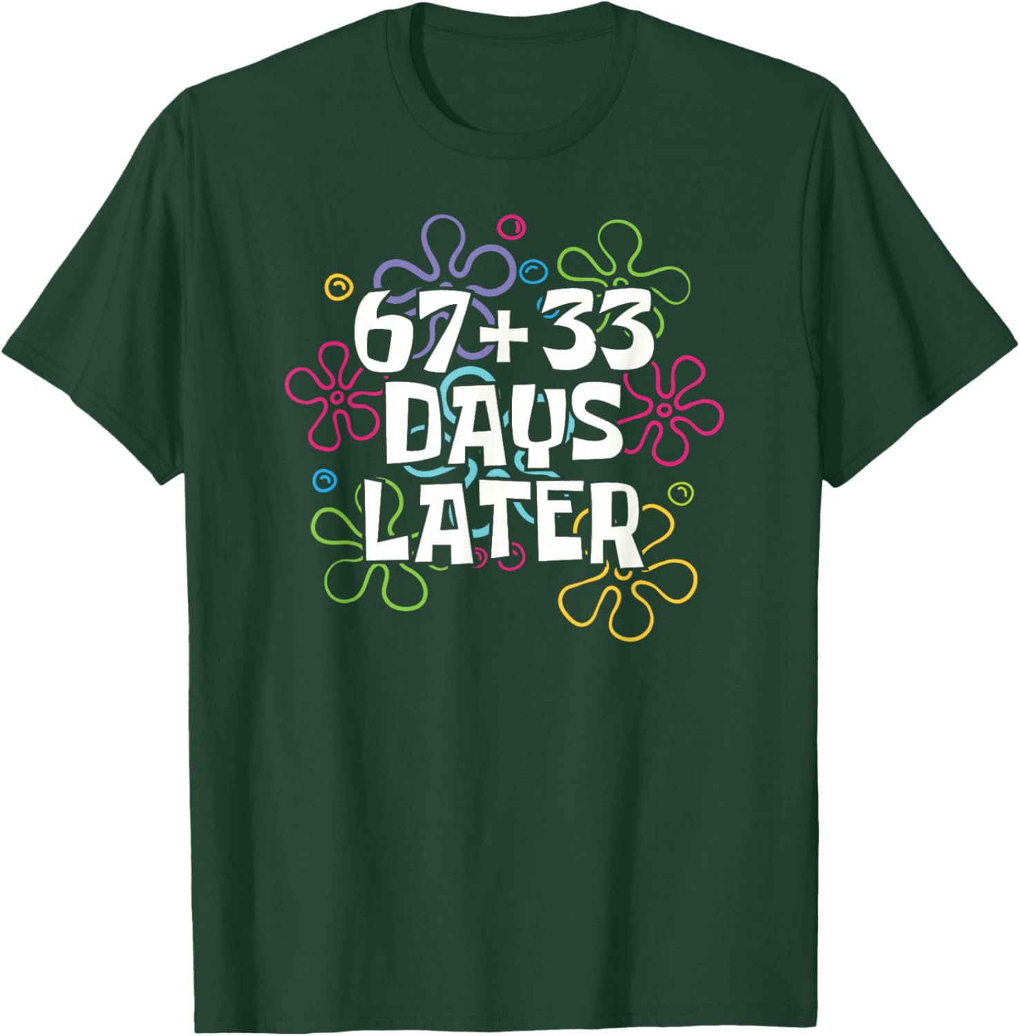 67+33 Days Later 100th Day of School Teacher Kids 67 T-Shirt - T-Shirt | Forest