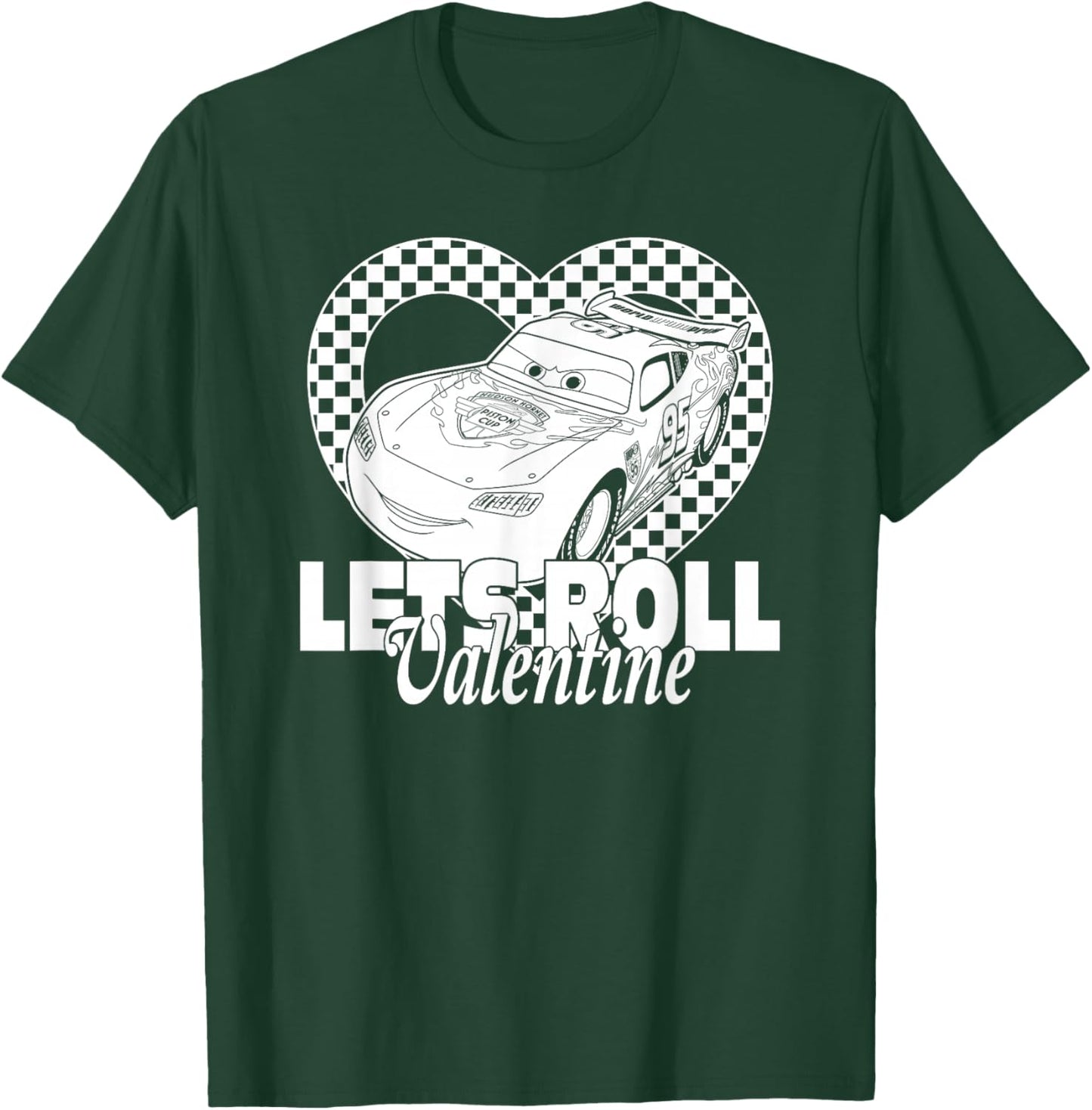 Disney Pixar Cars 2 Valentine's Day Let's Roll Monochromatic T-Shirt - T-Shirt | Forest