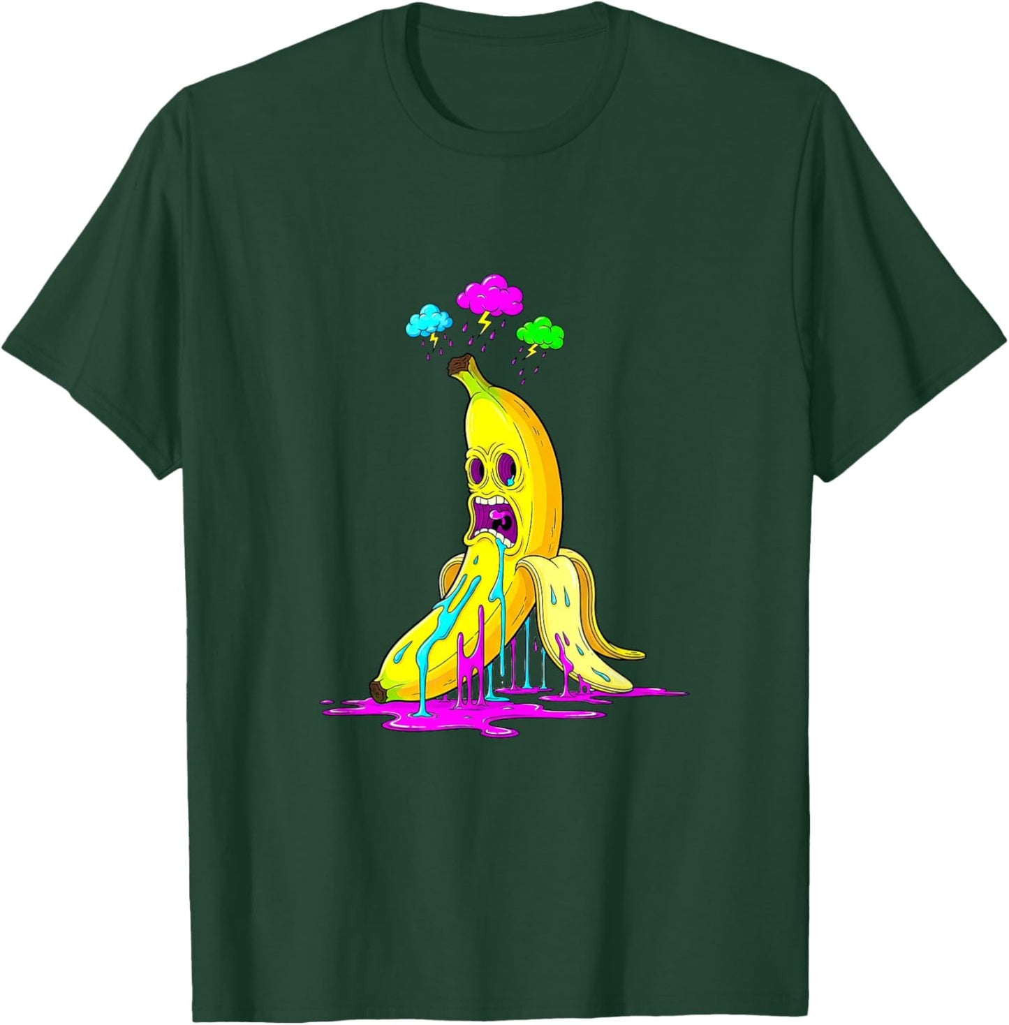 Trippy Dripping Banana Rave Graphic T-Shirt - T-Shirt | Forest