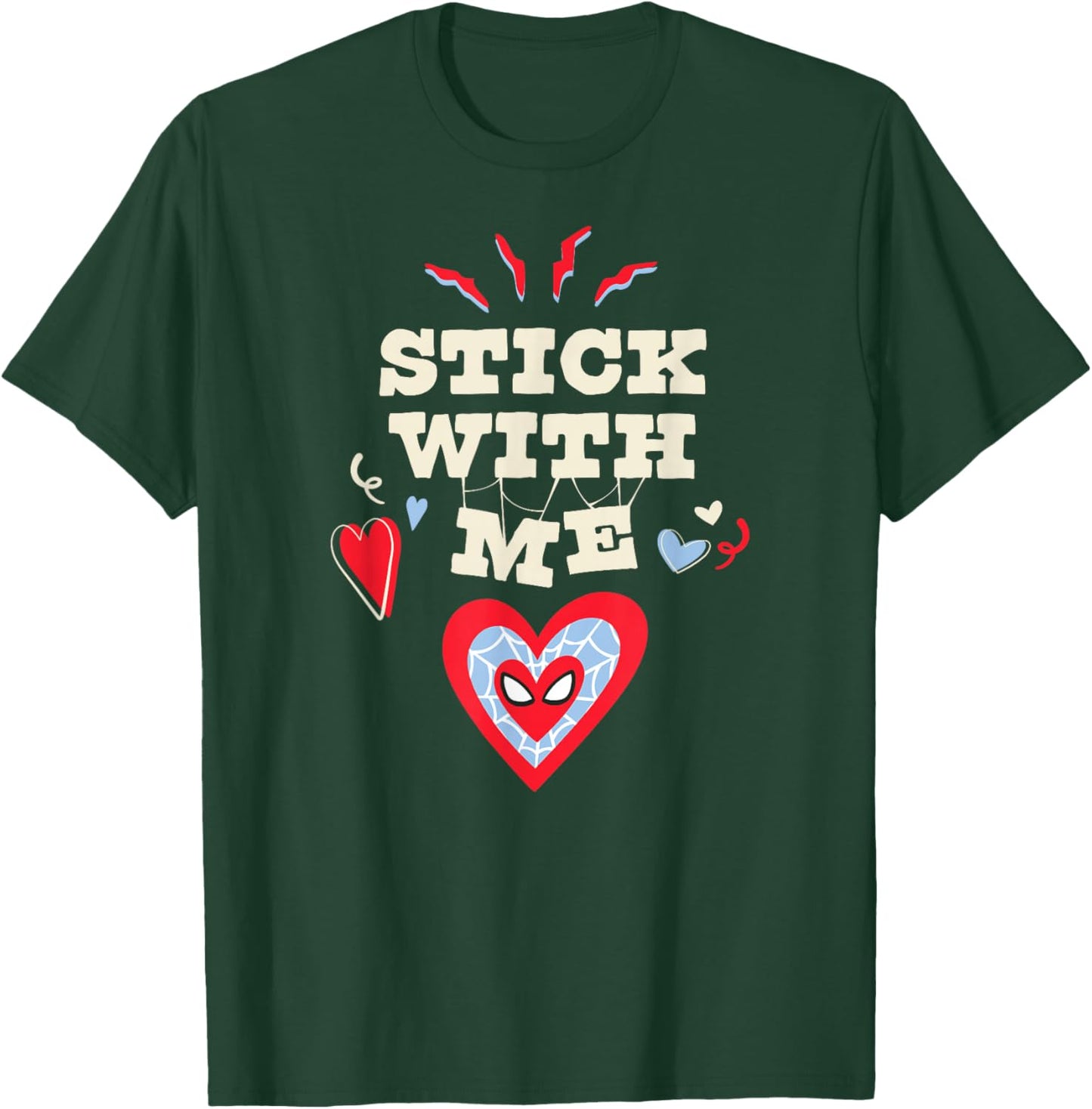Marvel Spider-Man Stick with Me Valentine's Day Heart T-Shirt - T-Shirt | Forest
