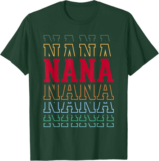 Nana Funny Athletic Lettering Mother's Day Grandma T-Shirt - T-Shirt | Forest