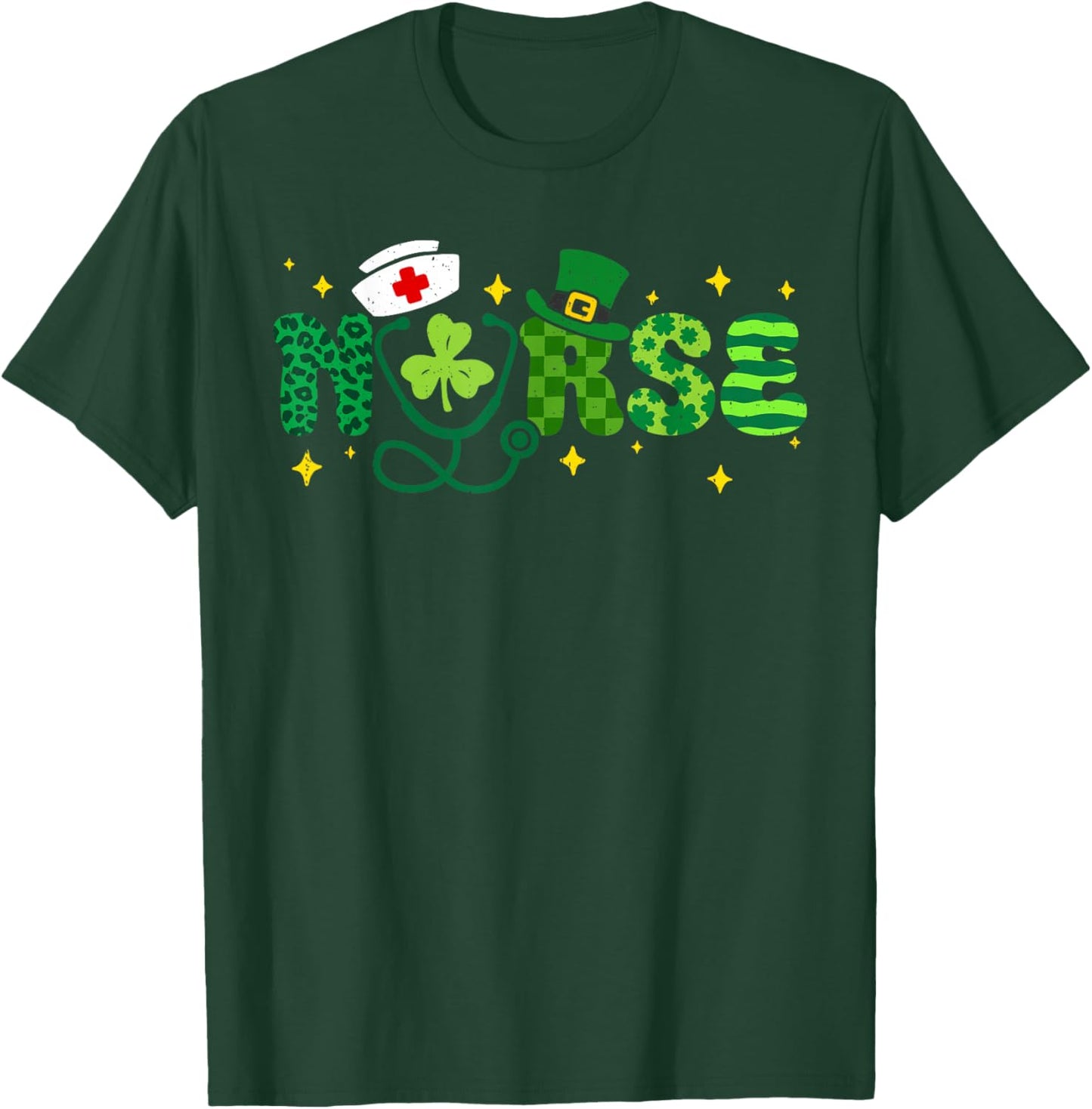 Funny Irish NICU Nurse Scrub St Patricks Day Nurses Women T-Shirt - T-Shirt | Forest