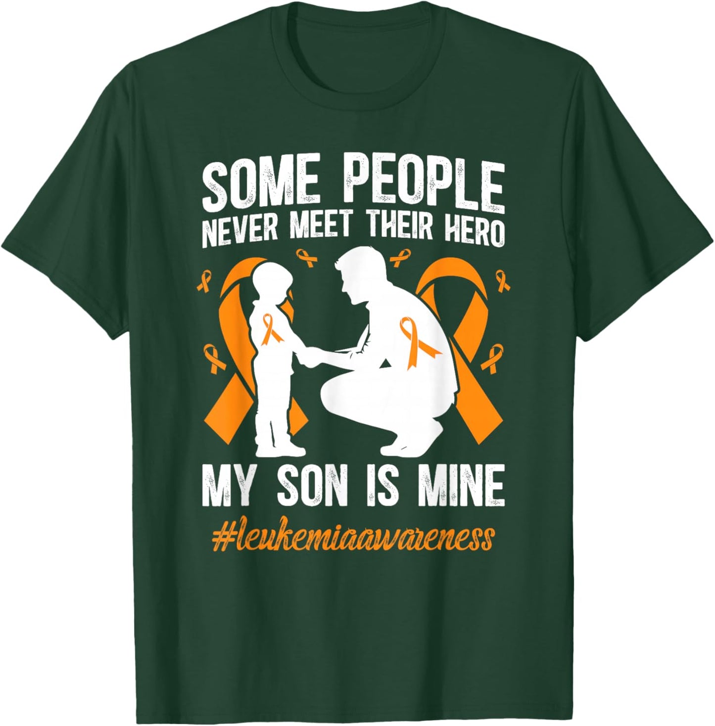 Leukemia Awareness Proud Leukemia Dad of A Leukemia Warrior T-Shirt - T-Shirt | Forest