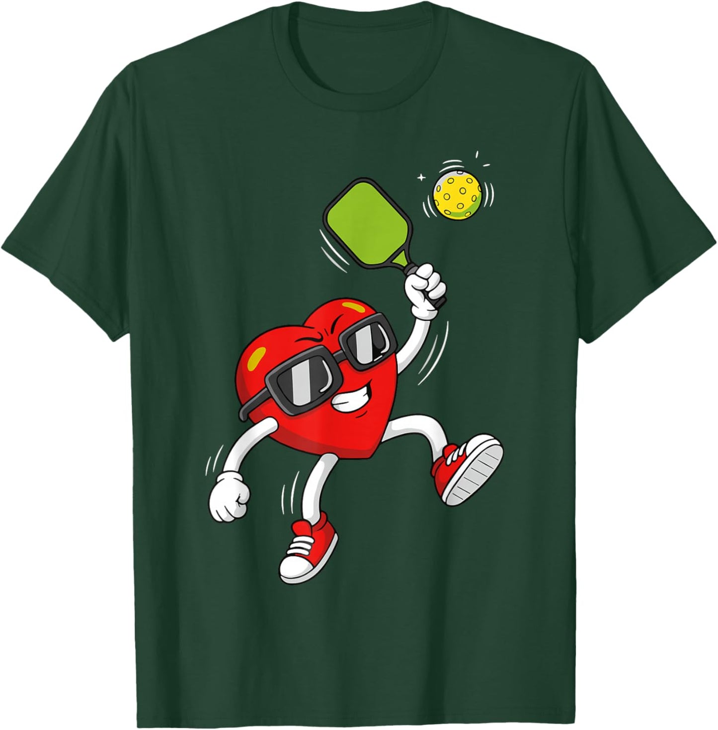 Pickleball Heart Valentine Day Cute Love T-Shirt - T-Shirt | Forest