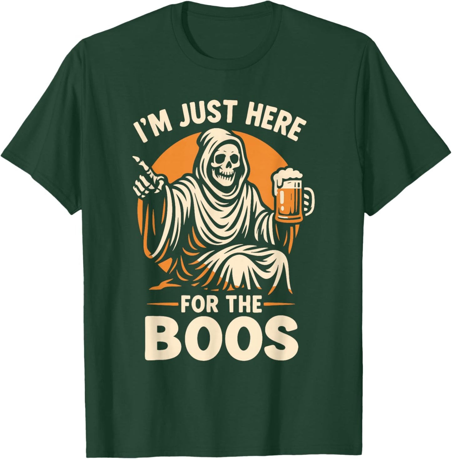 I'm Just Here for The Boos Funny Halloween Ghost T-Shirt - T-Shirt | Forest