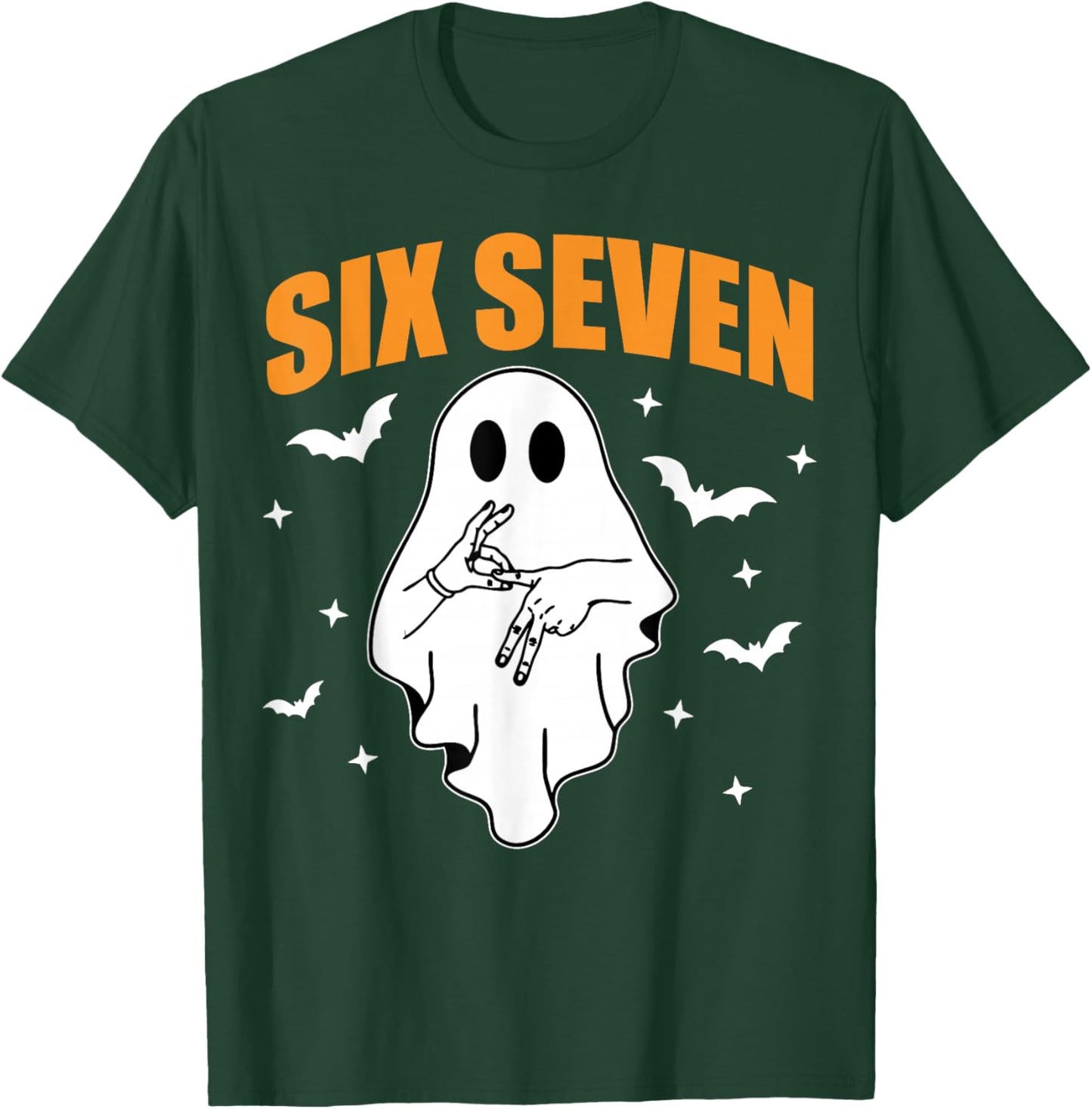 67 Meme Funny Ghost Halloween Haunted 6 7 Six Seven Teen T-Shirt - T-Shirt | Forest