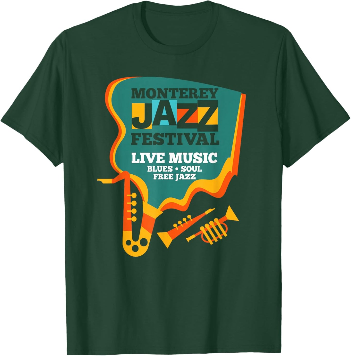 Monterey Jazz Festival Instrument California Music Fest T-Shirt - T-Shirt | Forest