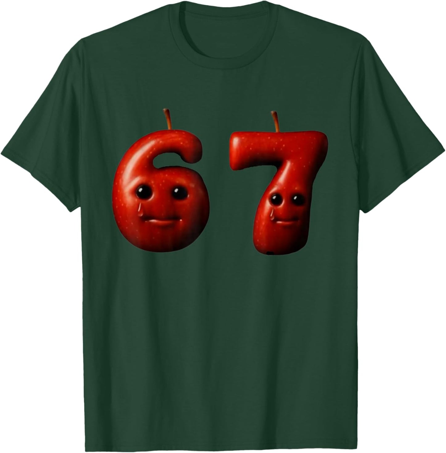 Funny 67 Silly AI Apple gen z Meme BrainRot Humor T-Shirt - T-Shirt | Forest