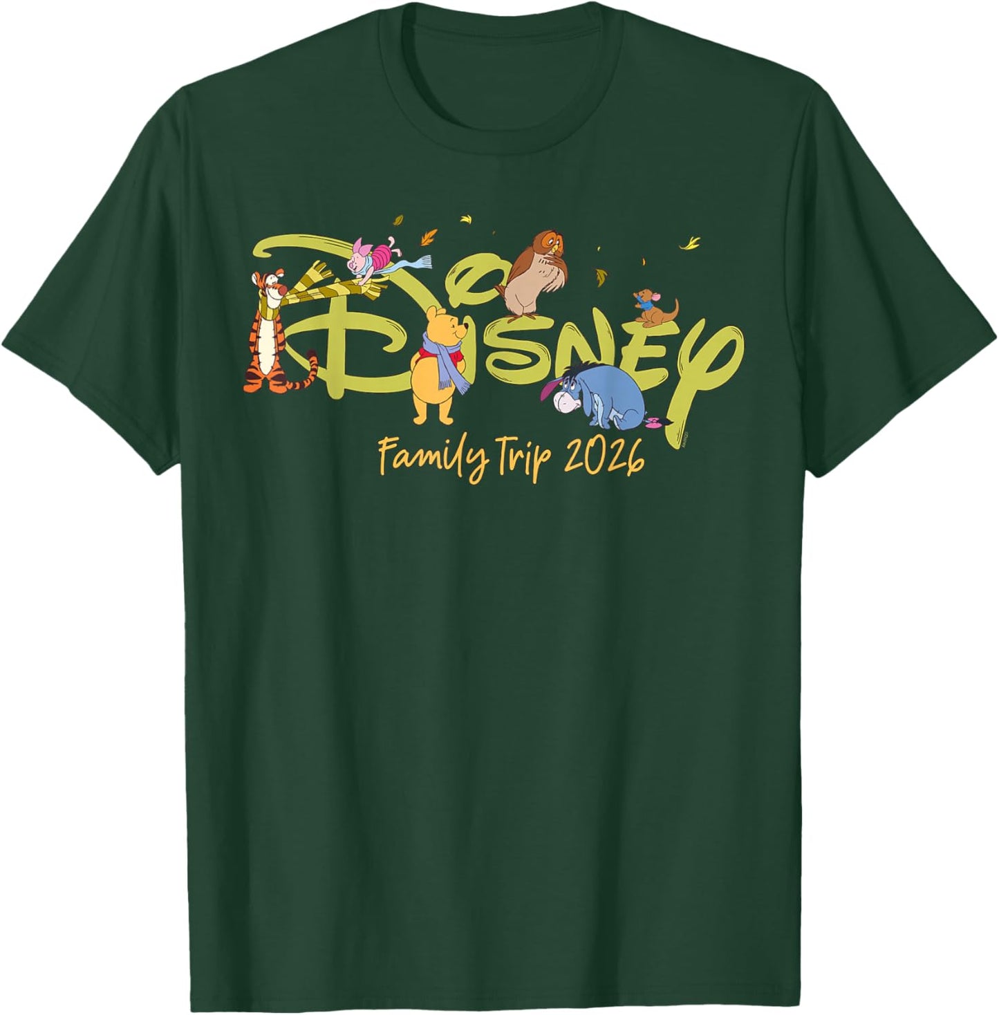 Disney Winnie The Pooh & Friends Logo Family Trip 2026 T-Shirt - T-Shirt | Forest