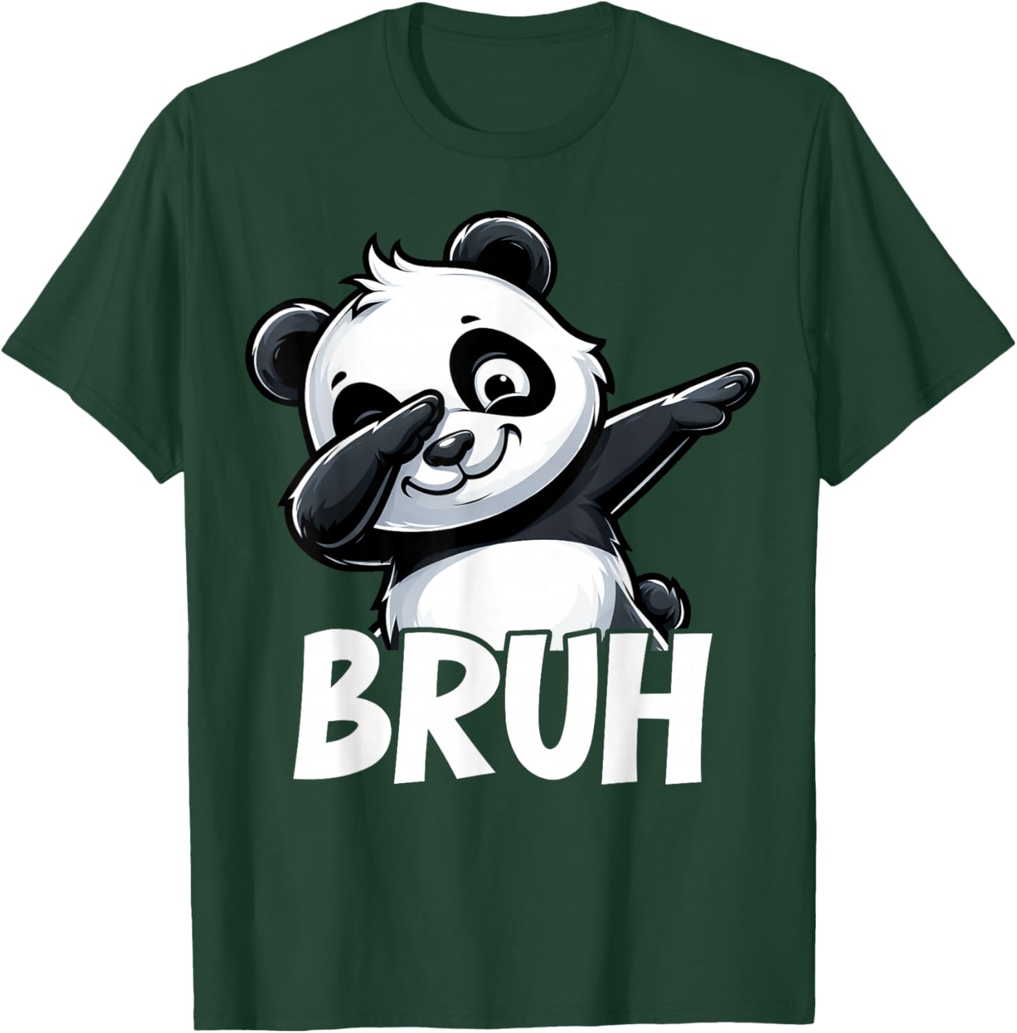 Funny Bruh Cute Dabbing Panda Lover Kid Boy Girl Toddler T-Shirt - T-Shirt | Forest