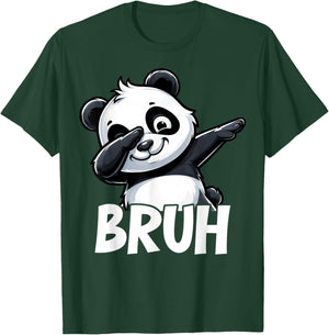 Funny Bruh Cute Dabbing Panda Lover Kid Boy Girl Toddler T-Shirt - T-Shirt | Forest