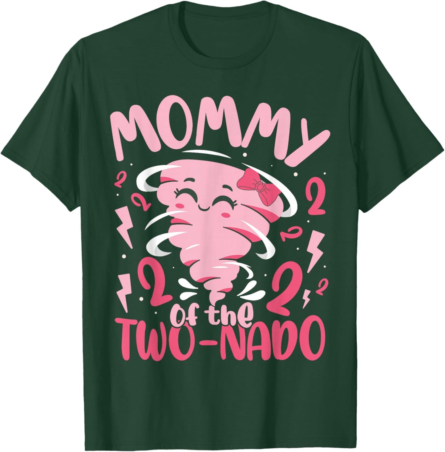 Mommy of The Two-nado Tornado Theme 2nd Birthday Party Kids T-Shirt - T-Shirt | Forest