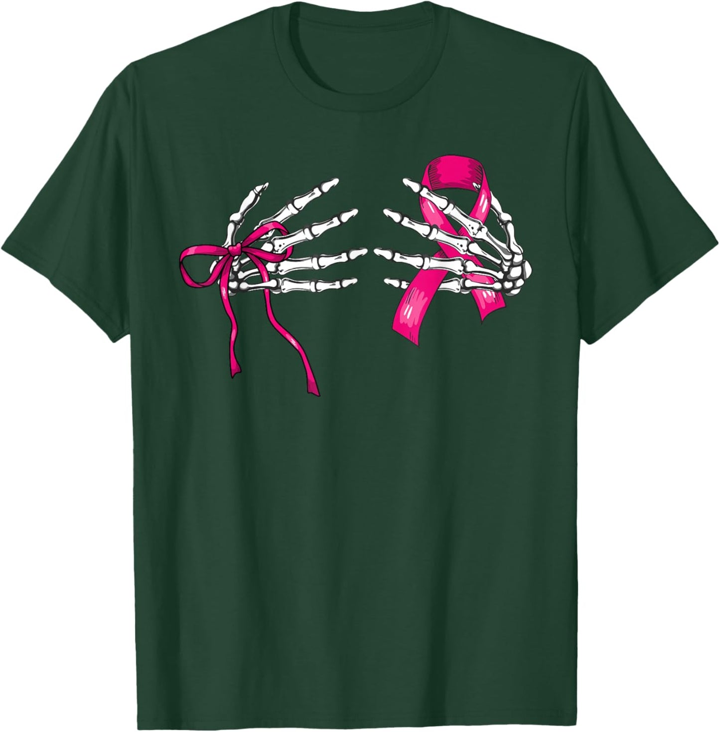 Skeleton Hand Check Your Boobs Funny Survivor Breast Cancer T-Shirt - T-Shirt | Forest