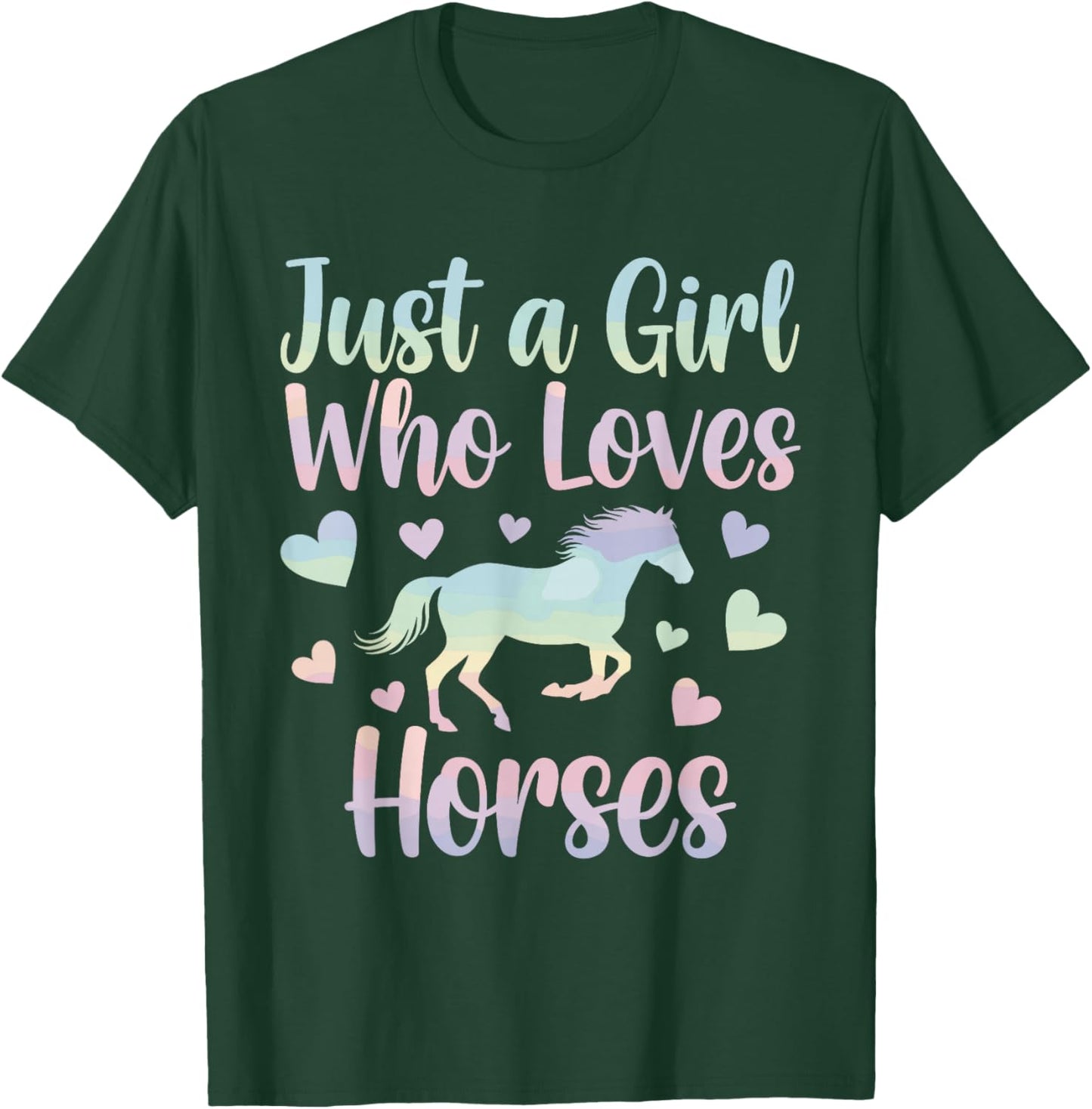 Just A Girl Who Loves Horses Cute Horse Riding Animal T-Shirt - T-Shirt | Forest