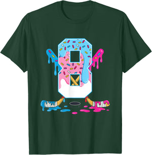 Hockey 8 Years Old Ice Cream Drip 8th Birthday Kids Gift T-Shirt - T-Shirt | Forest