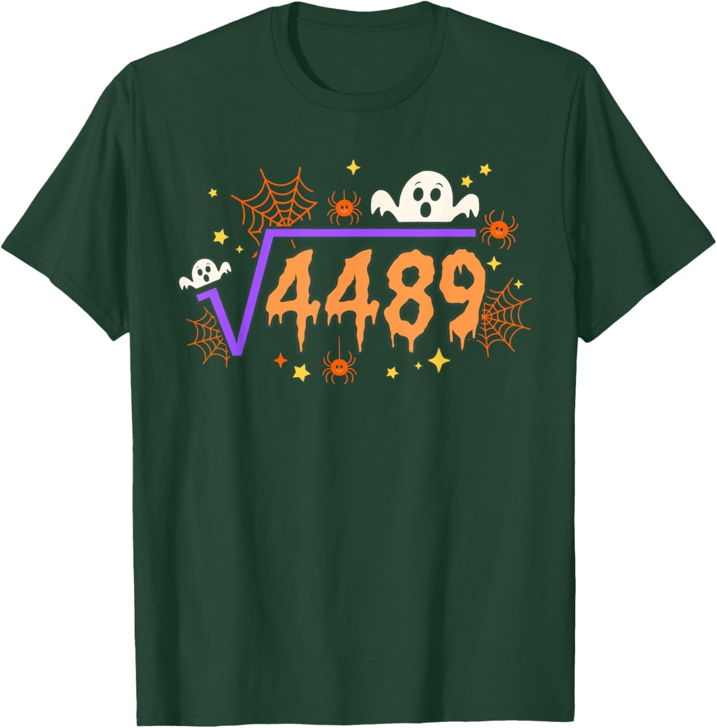 67 Halloween Drip Meme Square Root 4489 Math Ghost Boo T-Shirt - T-Shirt | Forest
