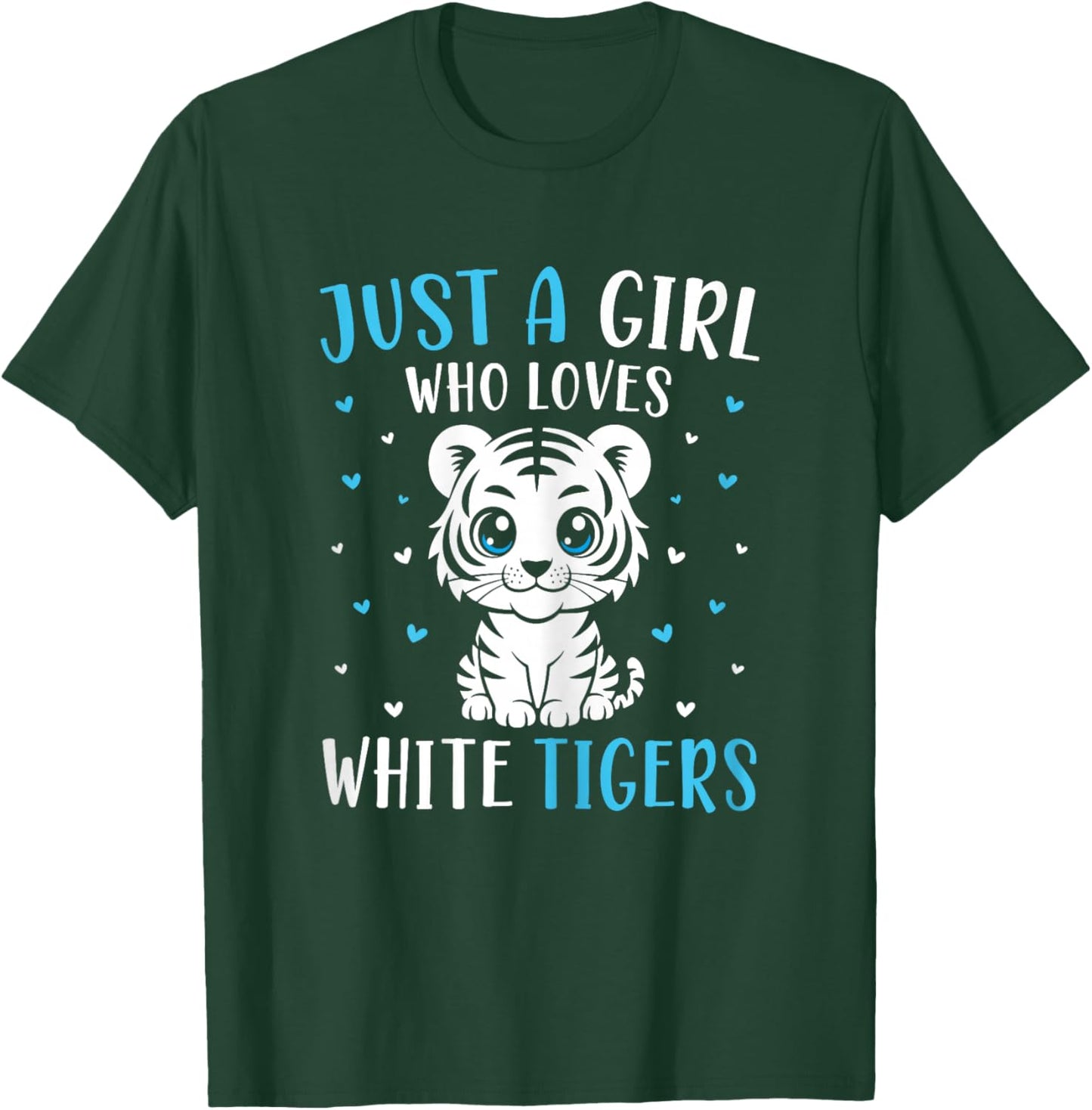 Just A Girl Who Loves White Tigers Cute Tiger Cub T-Shirt - T-Shirt | Forest