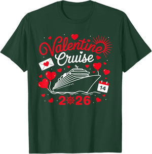 Cute Valentine Cruise 2026 Matching Couple Holiday T-Shirt - T-Shirt | Forest