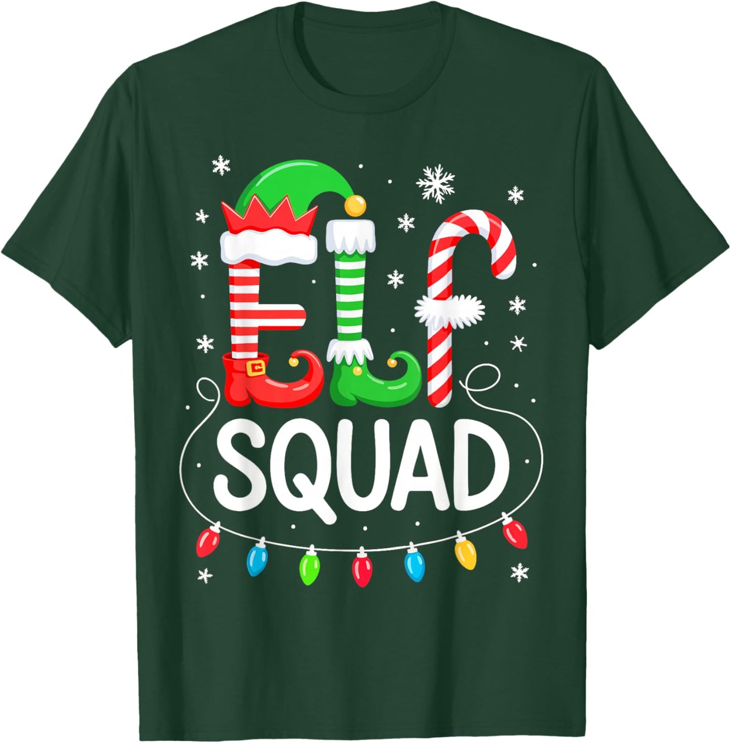 Elf Squad Shirt Adult Men Women Kids Funny Christmas Pajamas T-Shirt - T-Shirt | Forest