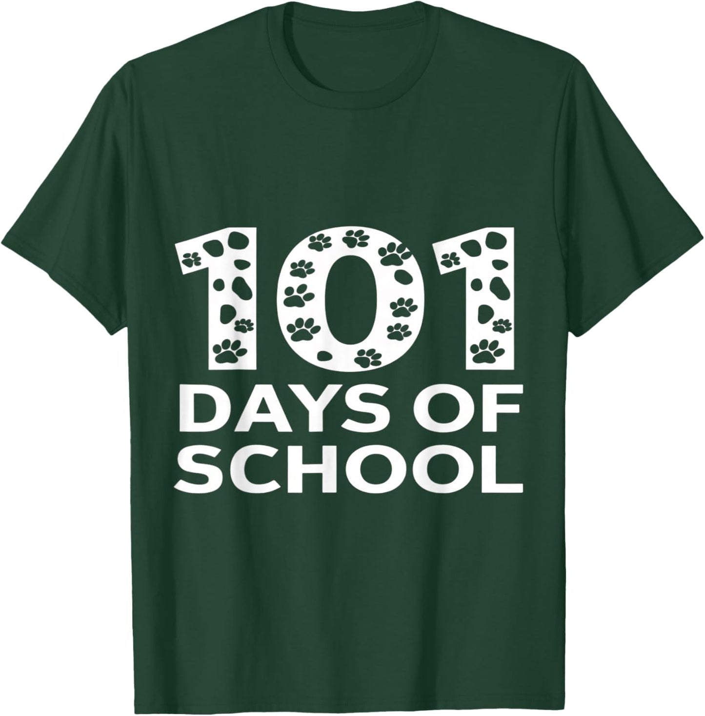 Happy 101 Days School Cute Dog 100 Days Smarter Student Kids T-Shirt - T-Shirt | Forest