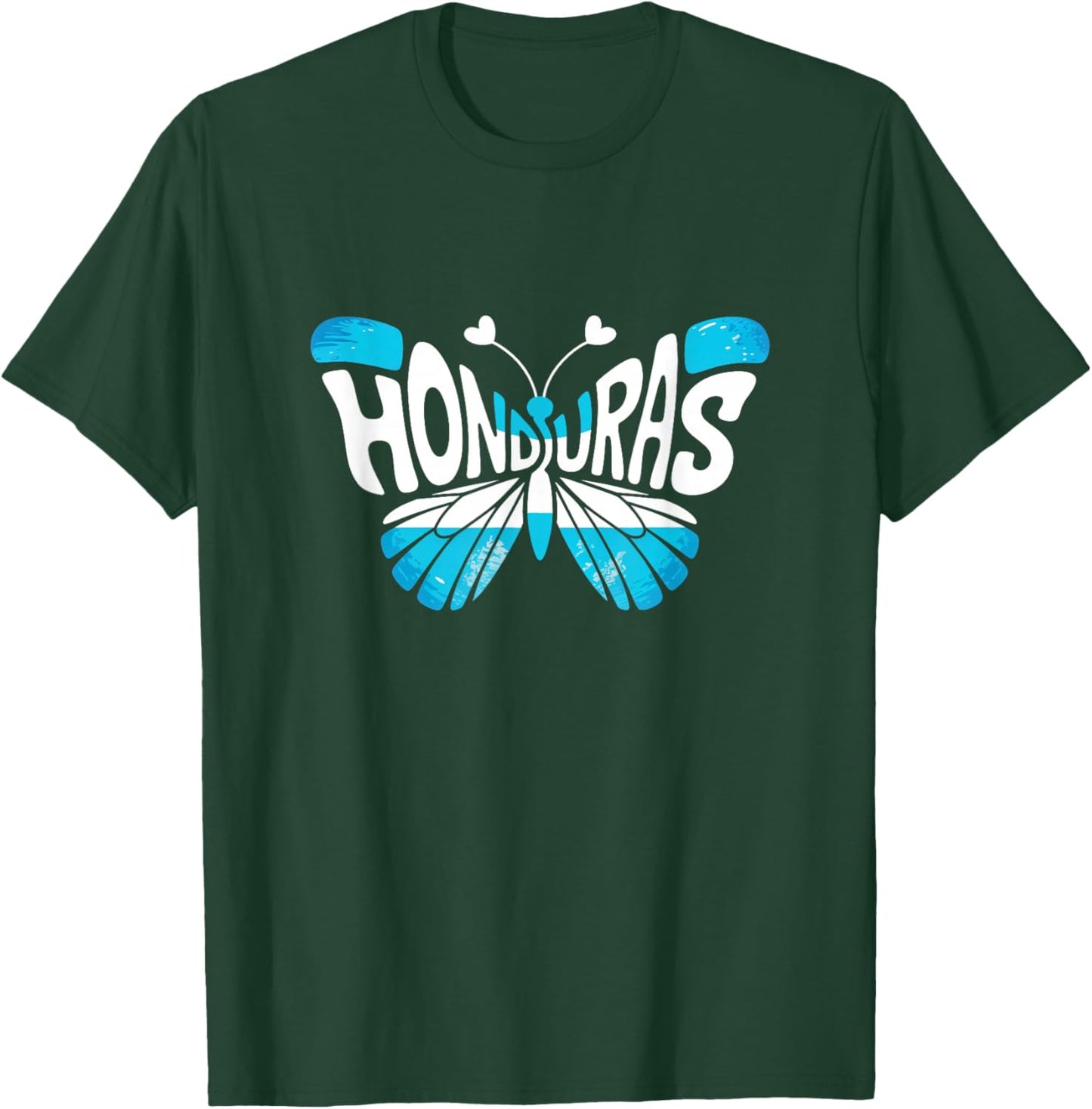 Honduras Butterfly - Honduran Flag Colors Souvenir T-Shirt - T-Shirt | Forest