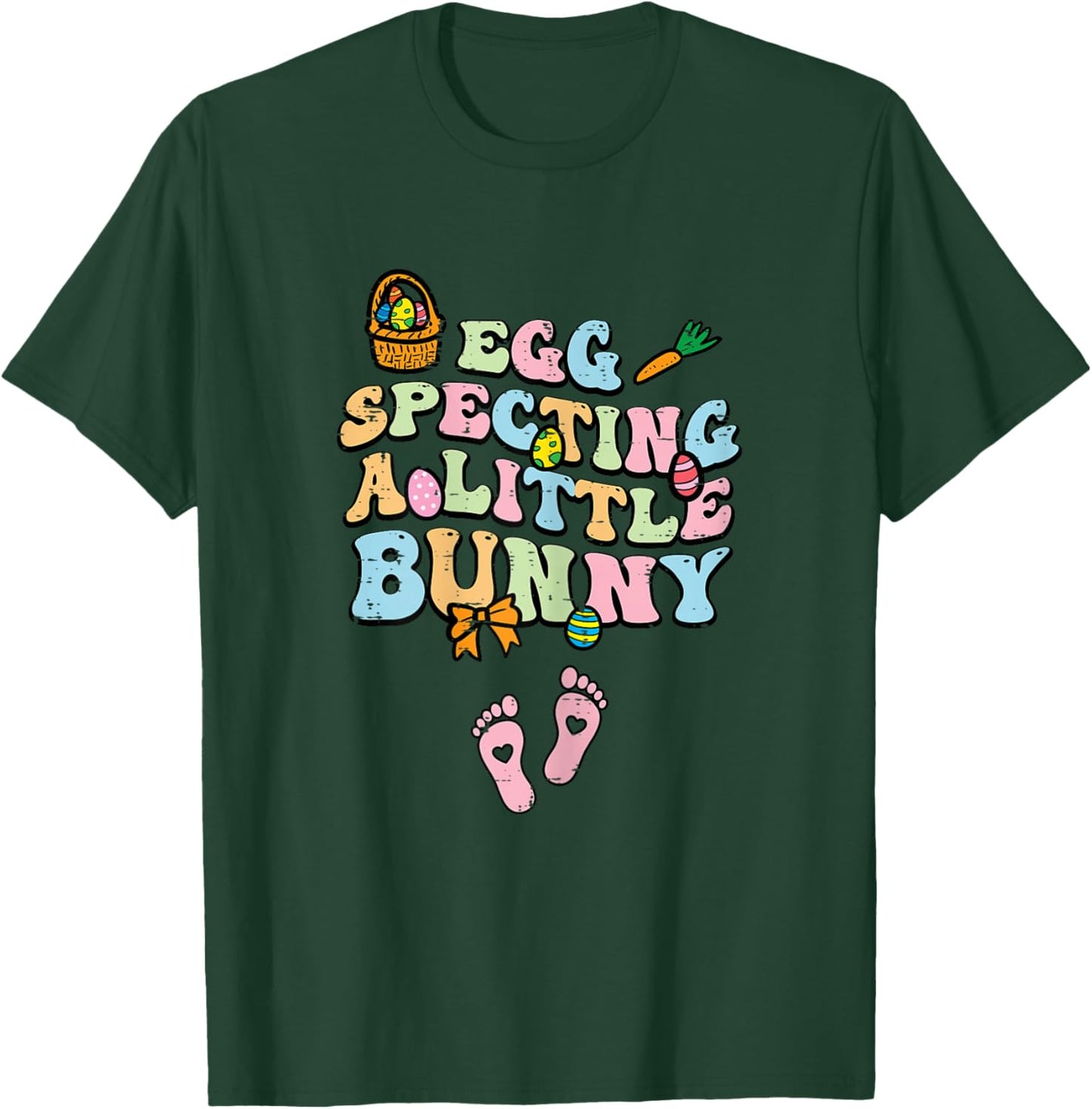 Egg Specting A Little Bunny Easter Pregnancy Announce Women T-Shirt - T-Shirt | Forest