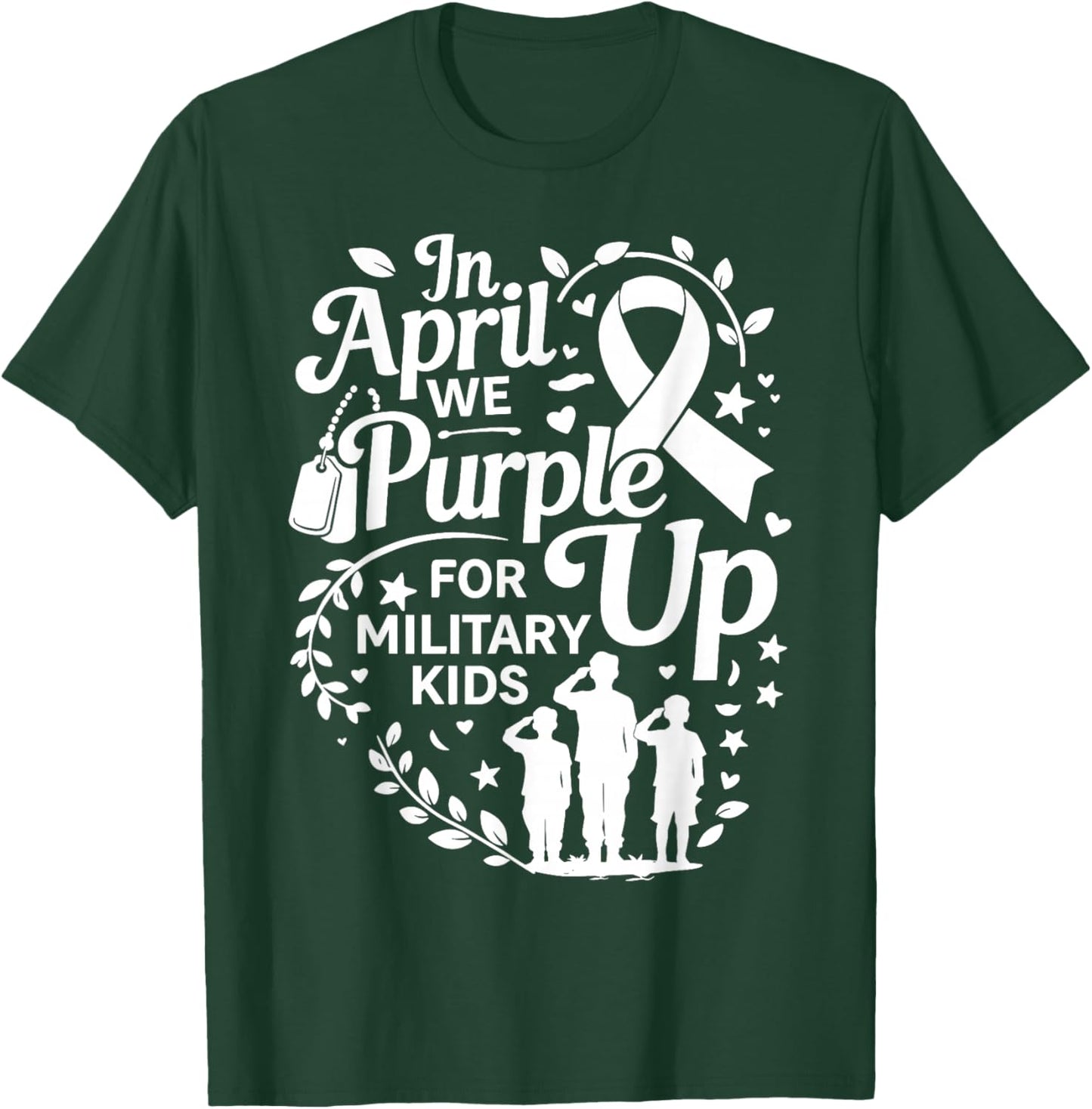 Purple Up Military Kids Month of Military Child T-Shirt - T-Shirt | Forest