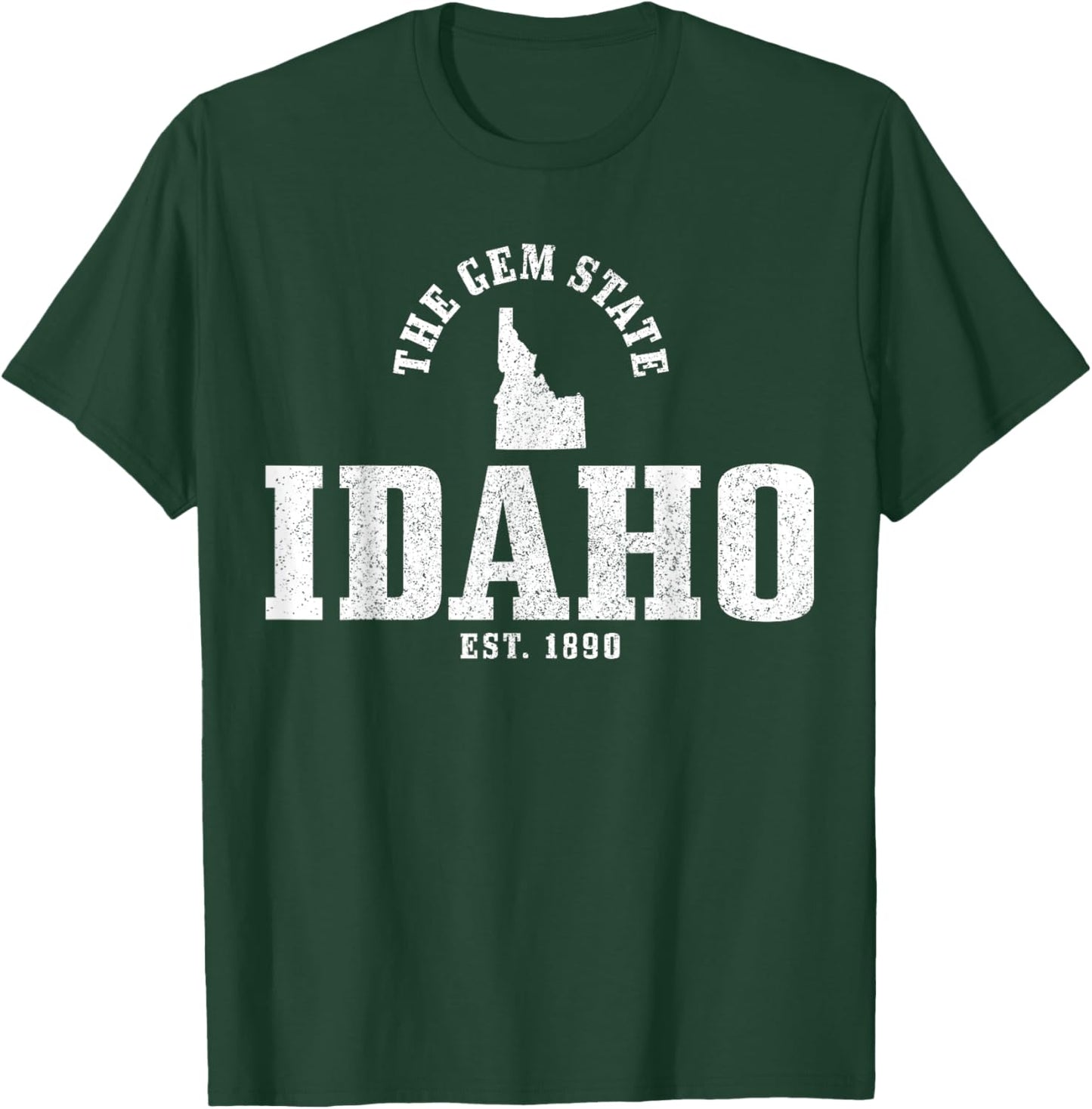 Idaho The Gem State Est. 1890 Pride Vintage Idaho T-Shirt - T-Shirt | Forest